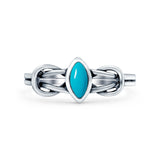 Celtic Knot Weave Petite Dainty Marquise Promise Ring Band Oxidized Braided 925 Sterling Silver (8mm)