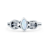 Celtic Knot Weave Petite Dainty Marquise Promise Ring Band Oxidized Braided 925 Sterling Silver (8mm)