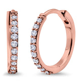 Half Eternity Simulated CZ Round Hoop Earrings 925 Sterling Silver (20mm)