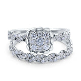 14K Gold 0.75ct Round 10.8mm G SI Diamond Engagement Bridal Set Wedding Ring