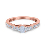 14K Gold 0.49ct Vintage Round 3mm G SI Diamond Engagement Band Wedding Ring