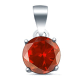 Halo Simulated Cubic Zirconia Round 925 Sterling Silver Charm Pendant