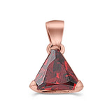 Triangle Cut Charm Pendant Simulated Cubic Zirconia 925 Sterling Silver (11mm)