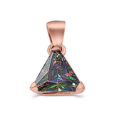 Triangle Cut Charm Pendant Simulated Cubic Zirconia 925 Sterling Silver (11mm)