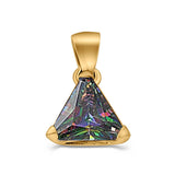 Triangle Cut Charm Pendant Simulated Cubic Zirconia 925 Sterling Silver (11mm)