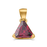 Triangle Cut Charm Pendant Simulated Cubic Zirconia 925 Sterling Silver (11mm)