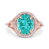 Oval Accent Wedding Engagement Ring Simulated Cubic Zirconia 925 Sterling Silver