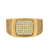 Hip Hop Ring Ice Micro Pave Round Eternity Simulated CZ 925 Sterling Silver