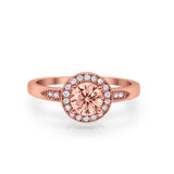 Halo Wedding Engagement Ring Round Cubic Zirconia 925 Sterling Silver SRO-16902