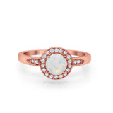 Halo Wedding Engagement Ring Round Cubic Zirconia 925 Sterling Silver SRO-16902