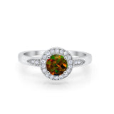 Halo Wedding Engagement Ring Round Cubic Zirconia 925 Sterling Silver -3
