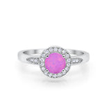 Halo Wedding Engagement Ring Round Cubic Zirconia 925 Sterling Silver -3