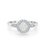 Halo Wedding Engagement Ring Round Cubic Zirconia 925 Sterling Silver SRO-16902