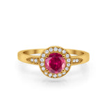 Halo Wedding Engagement Ring Round Cubic Zirconia 925 Sterling Silver -3