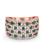 Half Eternity Fashion Band Ring Round Simulated CZ 925 Sterling Silver