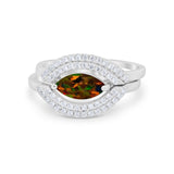 Two Piece Ring Band Round Simulated Cubic Zirconia 925 Sterling Silver