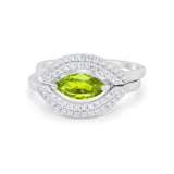 Two Piece Ring Band Round Simulated Cubic Zirconia 925 Sterling Silver