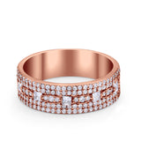 Wedding Band Ring Eternity Round Princess Cut Simulated CZ 925 Sterling Silver