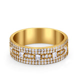 Wedding Band Ring Eternity Round Princess Cut Simulated CZ 925 Sterling Silver