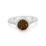 Accent Dazzling Wedding Ring Round Simulated Cubic Zirconia 925 Sterling Silver