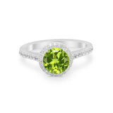 Accent Dazzling Wedding Ring Round Simulated Cubic Zirconia 925 Sterling Silver
