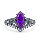 Marquise Art Deco Engagement Ring 925 Sterling Silver