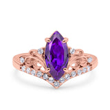 Marquise Art Deco Engagement Ring 925 Sterling Silver