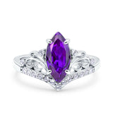 Marquise Art Deco Engagement Ring 925 Sterling Silver