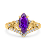 Marquise Art Deco Engagement Ring 925 Sterling Silver