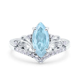 Marquise Art Deco Engagement Ring 925 Sterling Silver