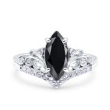 Marquise Art Deco Engagement Ring 925 Sterling Silver