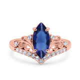 Marquise Art Deco Engagement Ring 925 Sterling Silver
