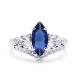 Marquise Art Deco Engagement Ring 925 Sterling Silver