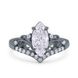 Marquise Art Deco Engagement Ring 925 Sterling Silver