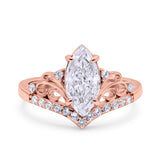 Marquise Art Deco Engagement Ring 925 Sterling Silver