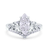 Marquise Art Deco Engagement Ring 925 Sterling Silver