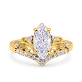 Marquise Art Deco Engagement Ring 925 Sterling Silver