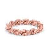 Rope Braided Band Solid 925 Sterling Silver (4mm) Unisex Men Women Wedding Band