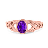 Infinity Twisted Wedding Ring Oval Cut Simulated Cubic Zirconia 925 Sterling Silver