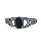 Infinity Twisted Wedding Ring Oval Cut Simulated Cubic Zirconia 925 Sterling Silver