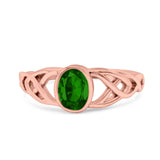 Infinity Twisted Wedding Ring Oval Cut Simulated Cubic Zirconia 925 Sterling Silver