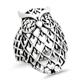 Filigree Owl Ring Band 925 Sterling Silver Lucky Owl