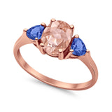 Fashion Promise Ring Simulated Tanzanite Cubic Zirconia 925 Sterling Silver