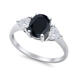 Fashion Promise Ring 3-Stone Simulated Cubic Zirconia 925 Sterling Silver