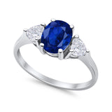 Fashion Promise Ring 3-Stone Simulated Cubic Zirconia 925 Sterling Silver