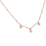 14K Gold 0.07ct Diamond Bezel Pendant Necklace 18" Long