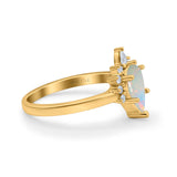 14K Gold 1.5ct Teardrop Art Deco Pear 9mmx6mm G SI Diamond Engagement Wedding Ring
