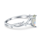 14K Gold 0.75ct Pear Art Deco G SI Diamond Engagement Ring Size 6.5