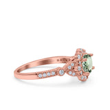 14K Gold 1.25ct Floral Art Deco Round 6mm G SI Diamond Engagement Wedding Ring