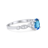 14K Gold 1.4ct Oval Vintage Style 8mmx6mm G SI Diamond Engagement Wedding Ring